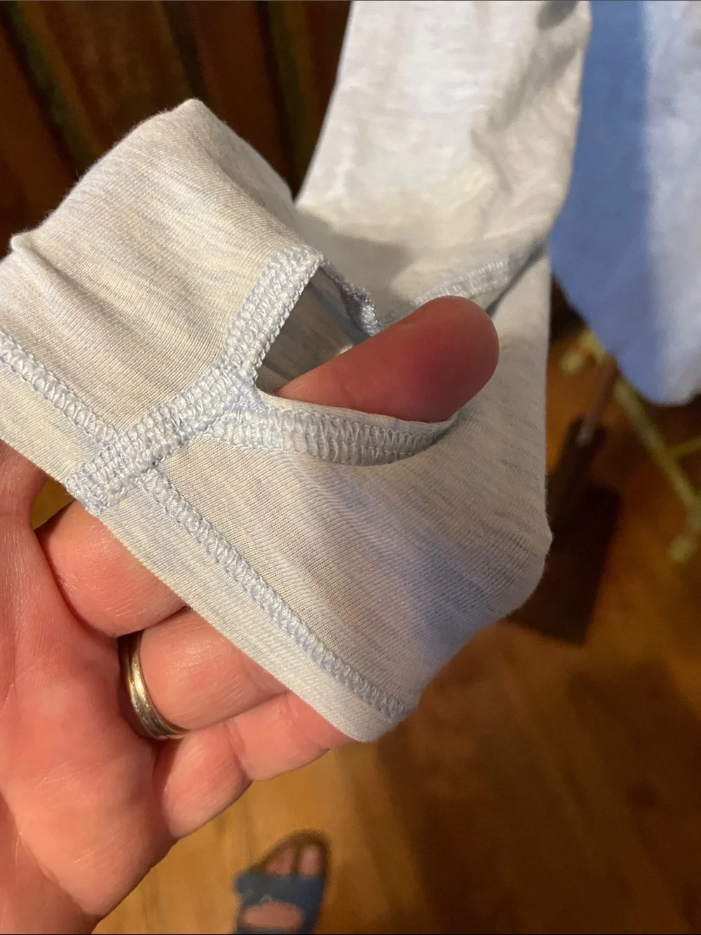 lululemon athletica Light Blue Long Sleeve Scoop Neck Top